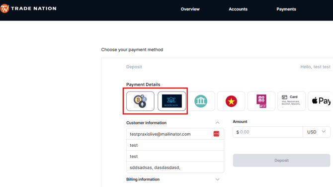 crypto deposit 2